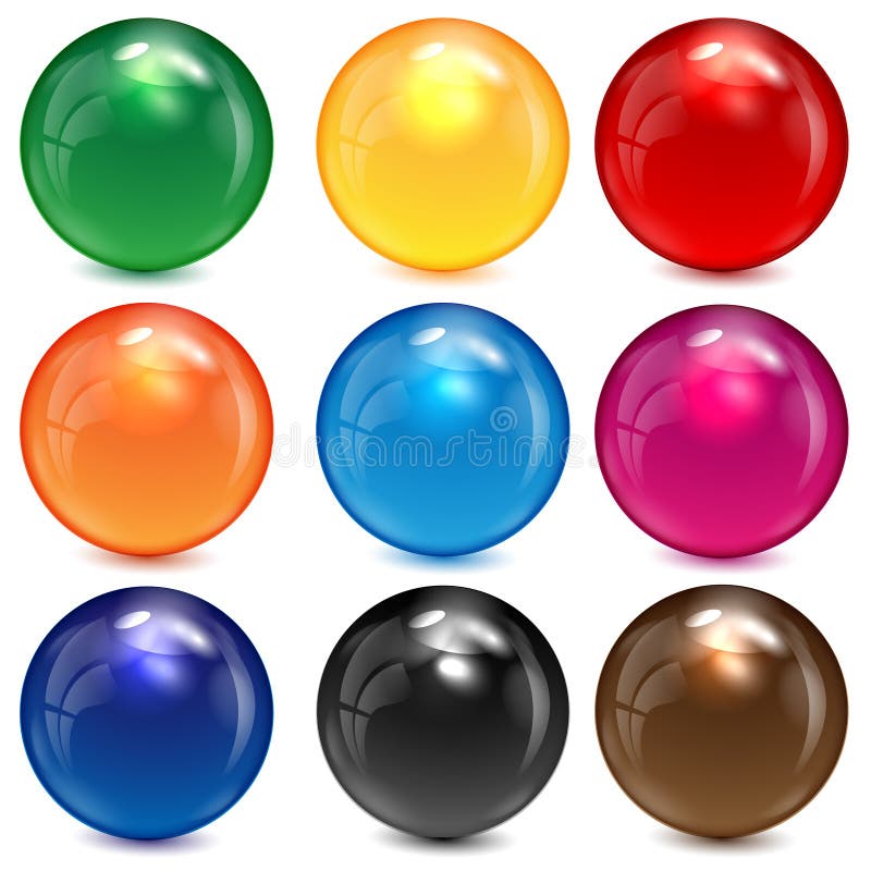 Set of colored spheres