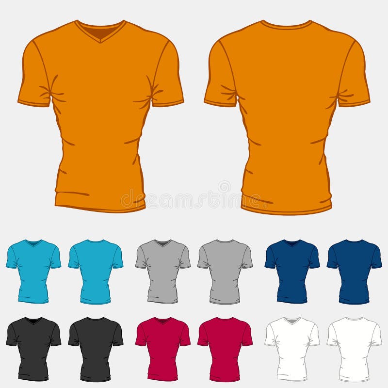 Set of Colored Long Sleeve Shirts Templates for Men Stock Vector ...