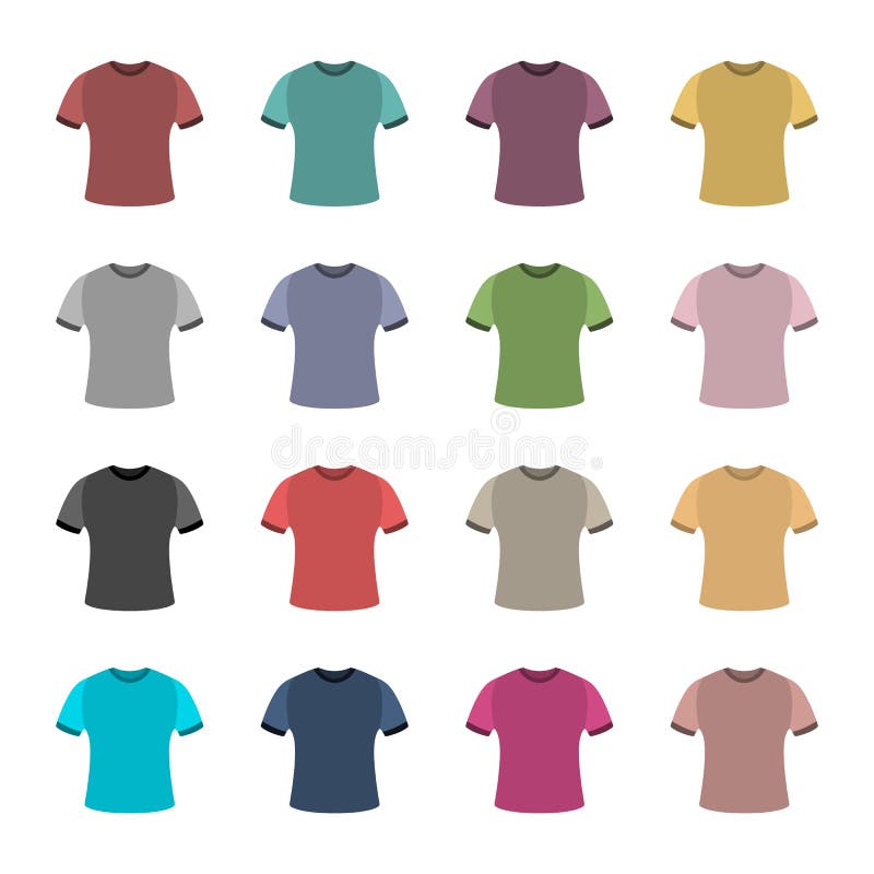 Set of Colored T-shirts, Vector Illustration. Stock Vector ...