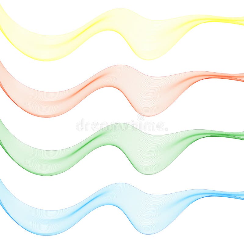 Set of colored waves. Abstract. Element for decoration. Eps 10 stock illustration
