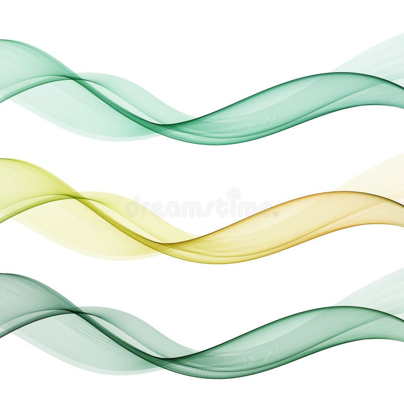 Set of colored waves. Abstract Element for decoration. Eps 10 stock illustration