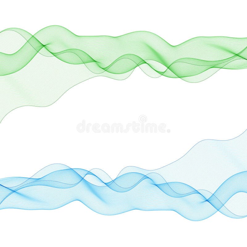 Set of colored waves. Abstract vector background. Blue and Green waves. Eps 10 vector illustration