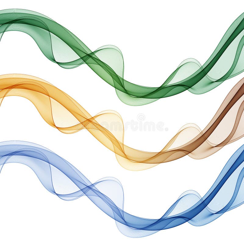 Set of colored waves. Abstract vector background. eps 10 royalty free illustration