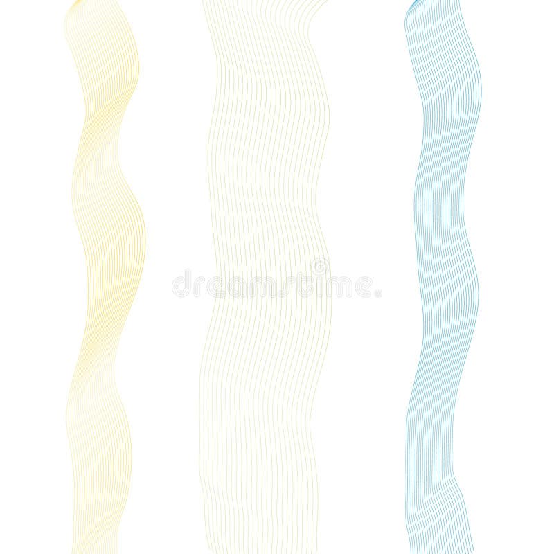 Set of colored waves. Abstract vector background. Eps 10 stock illustration