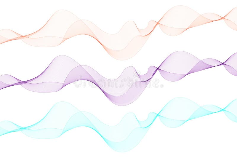 Set of colored waves. Abstract vector background. Eps 10 vector illustration
