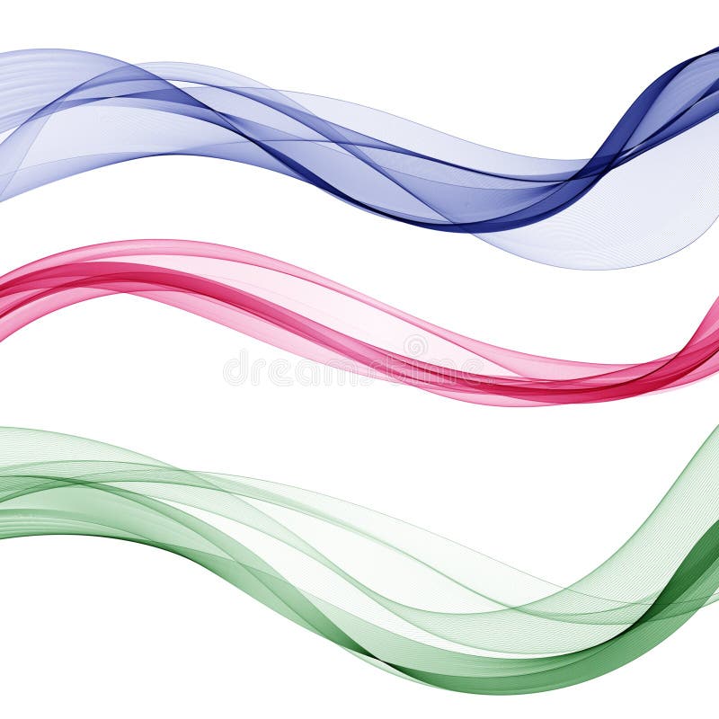 Set of colored waves. Abstract vector set. Decor elements. Eps 10 vector illustration