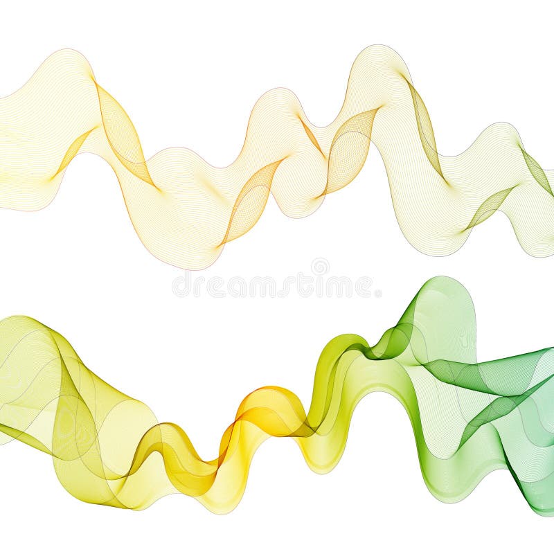 Set of colored waves. Abstract vector set. Decor elements. Eps 10 stock illustration