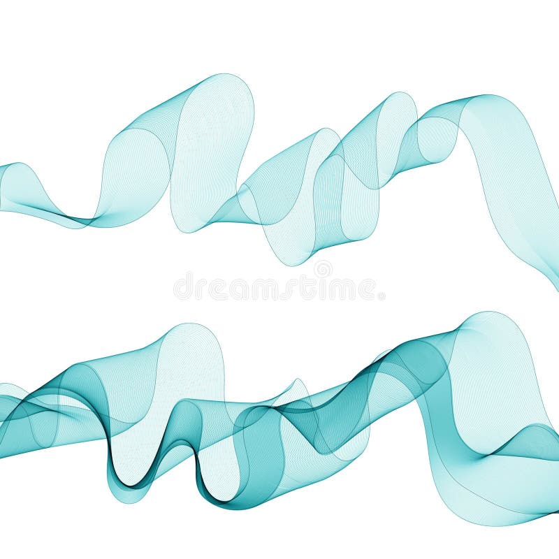 Set of colored waves. Abstract vector set. Decor elements. Eps 10 royalty free illustration