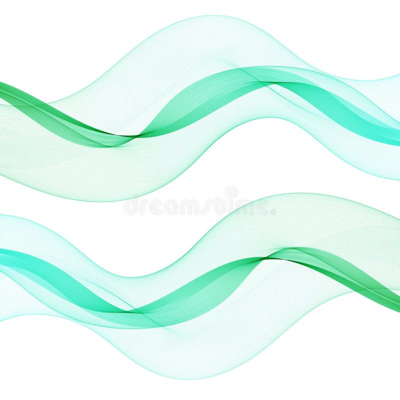 Set of colored waves. Abstract vector graphics. Blue and green waves. Eps 10 royalty free illustration