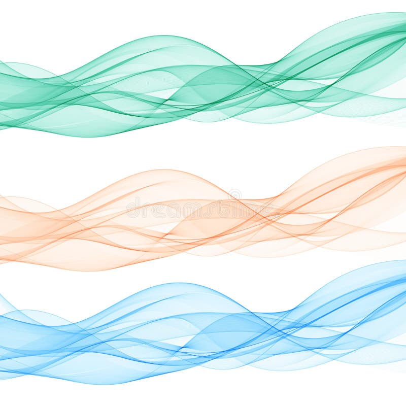 Set of colored waves. Abstract vector graphics. Blue, red and green waves. Eps 10 vector illustration