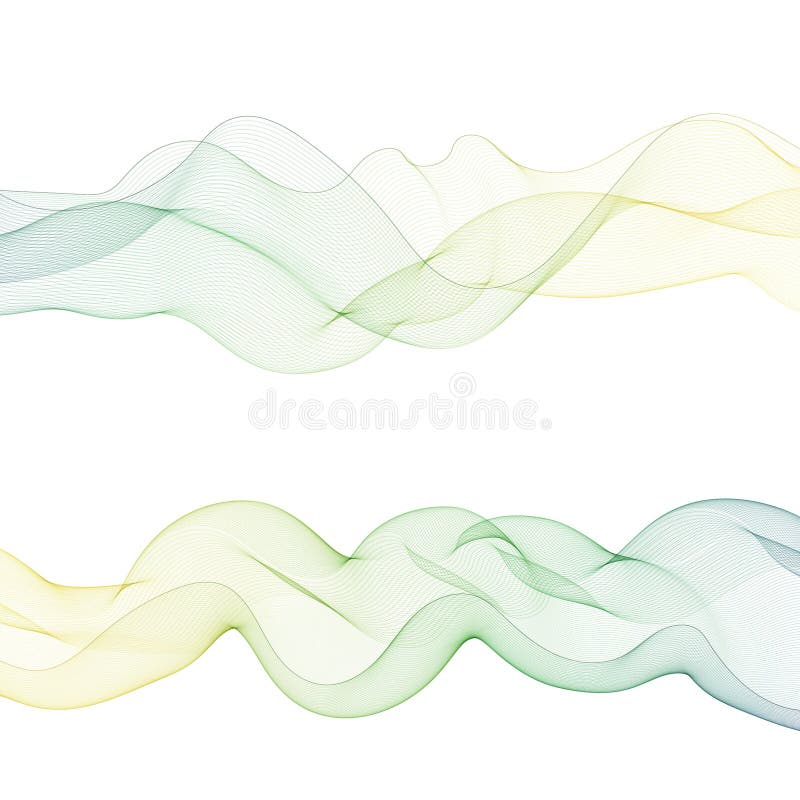 Set of colored waves. Abstract vector graphics. Color waves. Eps 10 stock illustration