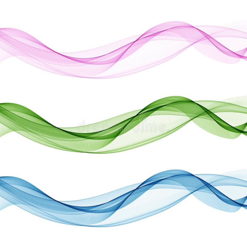 Set of colored waves. Abstract vector graphics. Color waves. Eps 10 stock illustration