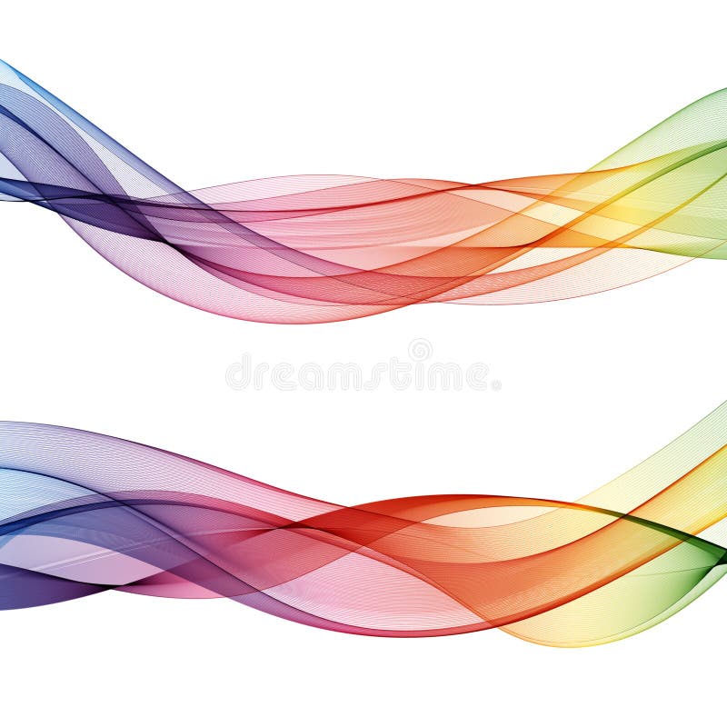 Set of colored waves. Abstract vector graphics. Eps 10 vector illustration