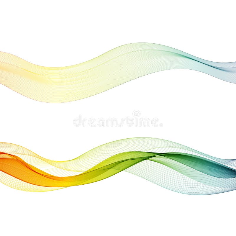 Set of colored waves. Abstract vector graphics. Eps 10 vector illustration