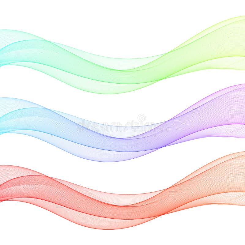 Set of colored waves. Abstract vector graphics. Eps 10 royalty free illustration