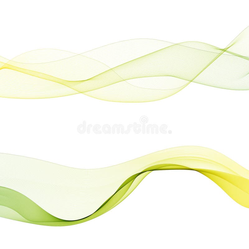 Set of colored waves. Abstract vector set. Decor elements. Eps 10 royalty free illustration