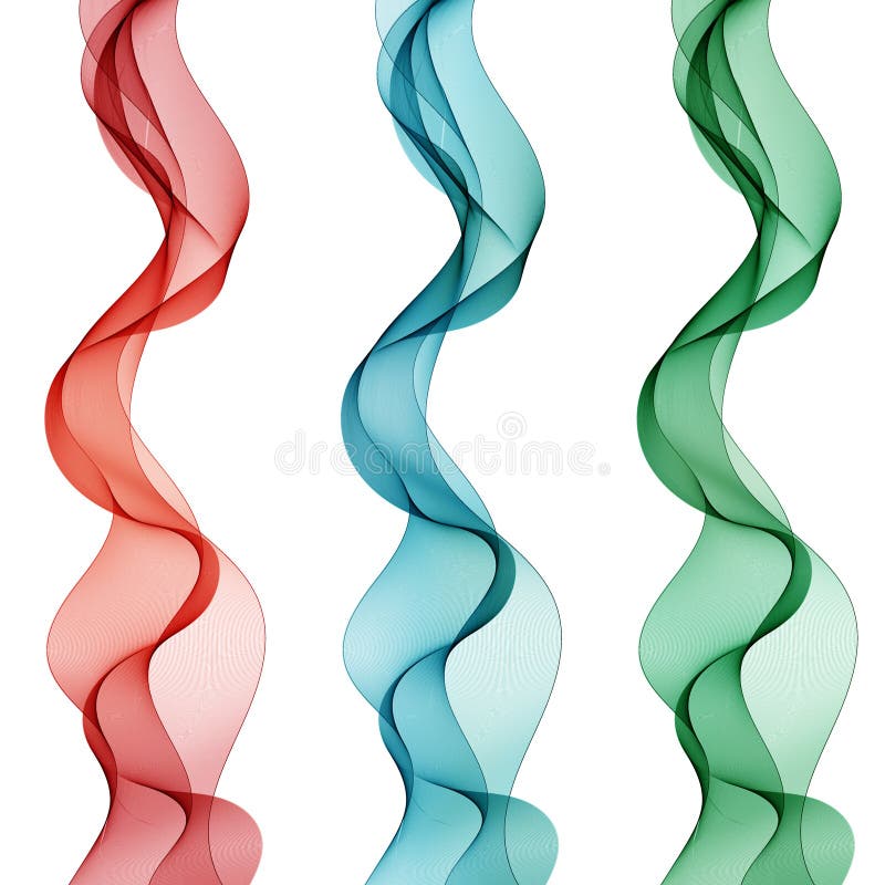 Set of colored waves. Elements of modern decor. Wave pattern. eps 10 stock illustration