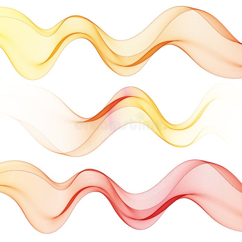 Set of colored waves. orange-red wave. abstract vector pattern. eps 10 stock illustration