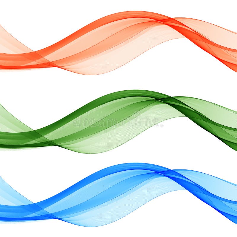 Set of colored waves. Red, blue and green wave pattern. eps 10 vector illustration
