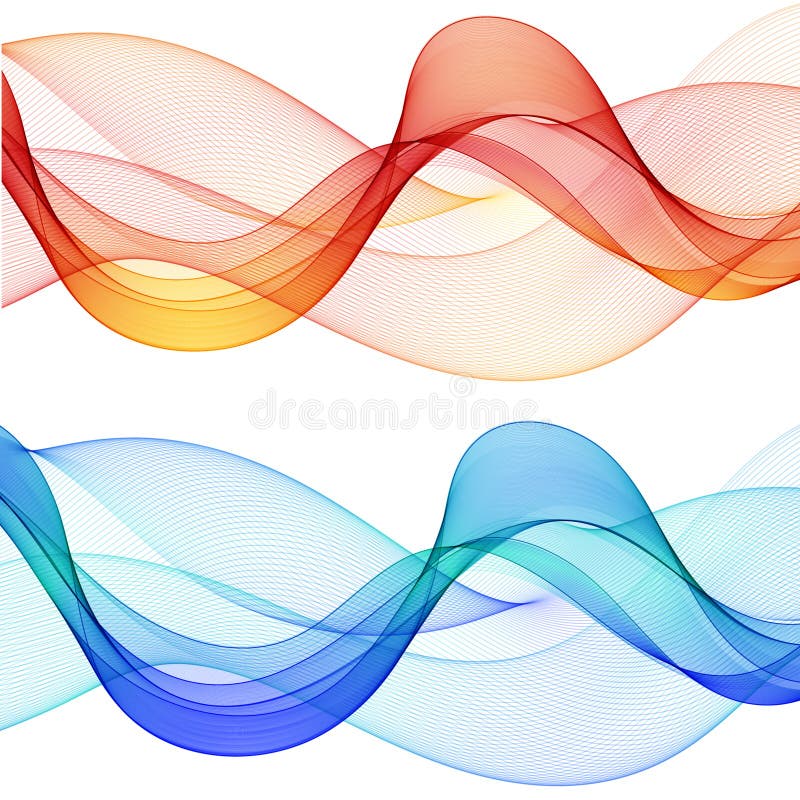 Set of colored waves. Vector abstract design elements. eps 10 royalty free illustration