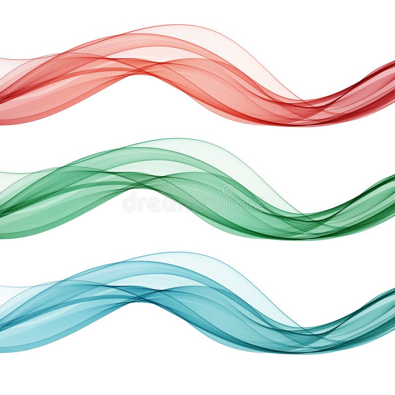 Set of colored waves. Wave pattern. Design element. eps 10 stock illustration