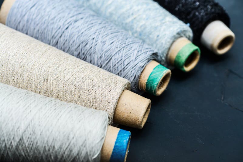 Colored Yarn on a White Background. Skeins of Wool Yarn for Knitting. Balls of Wool with Spokes