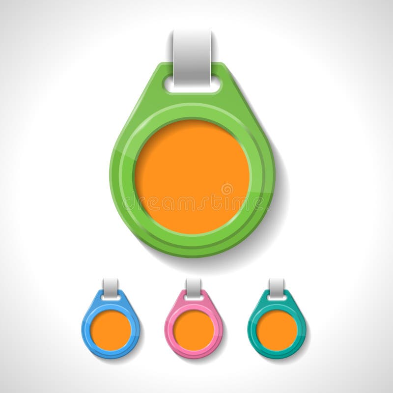 Set of colorful blank badges, tags, banners