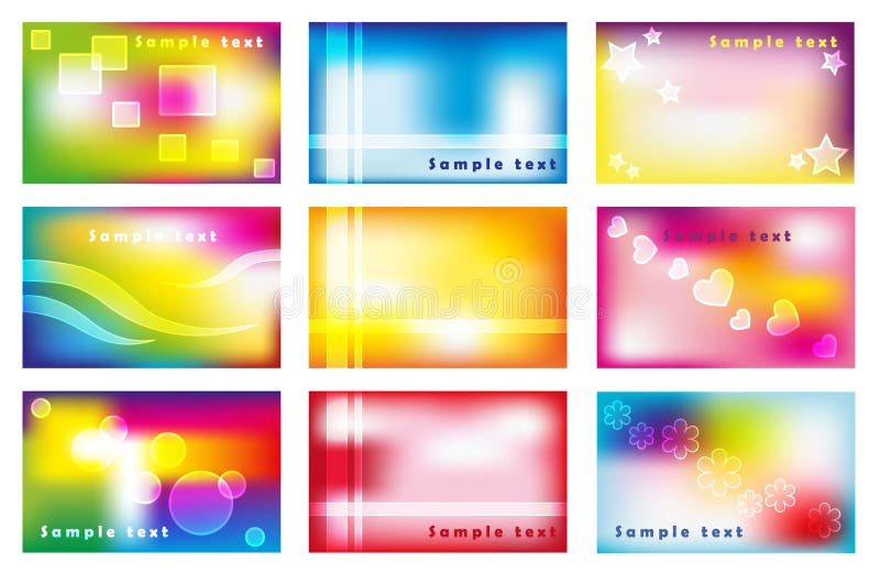 Set of colorful business cards vector illustration