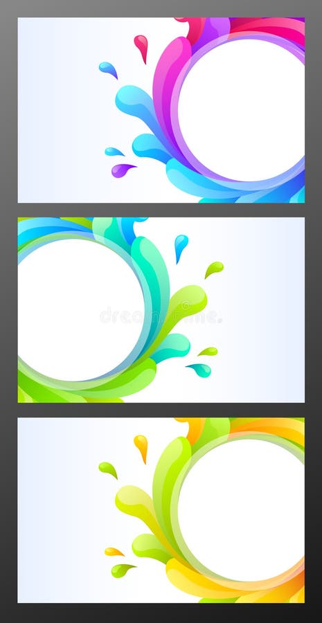 Set of colorful business cards stock illustration