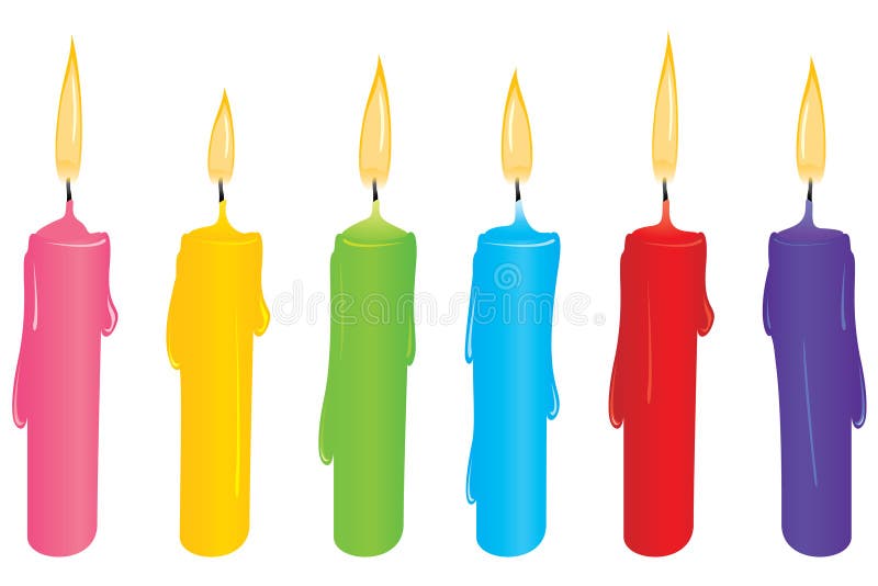 Set of colorful candles