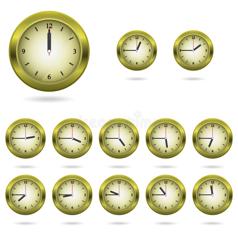 Set of colorful clock icon