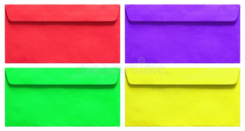 Set of colorful envelope isolated on white