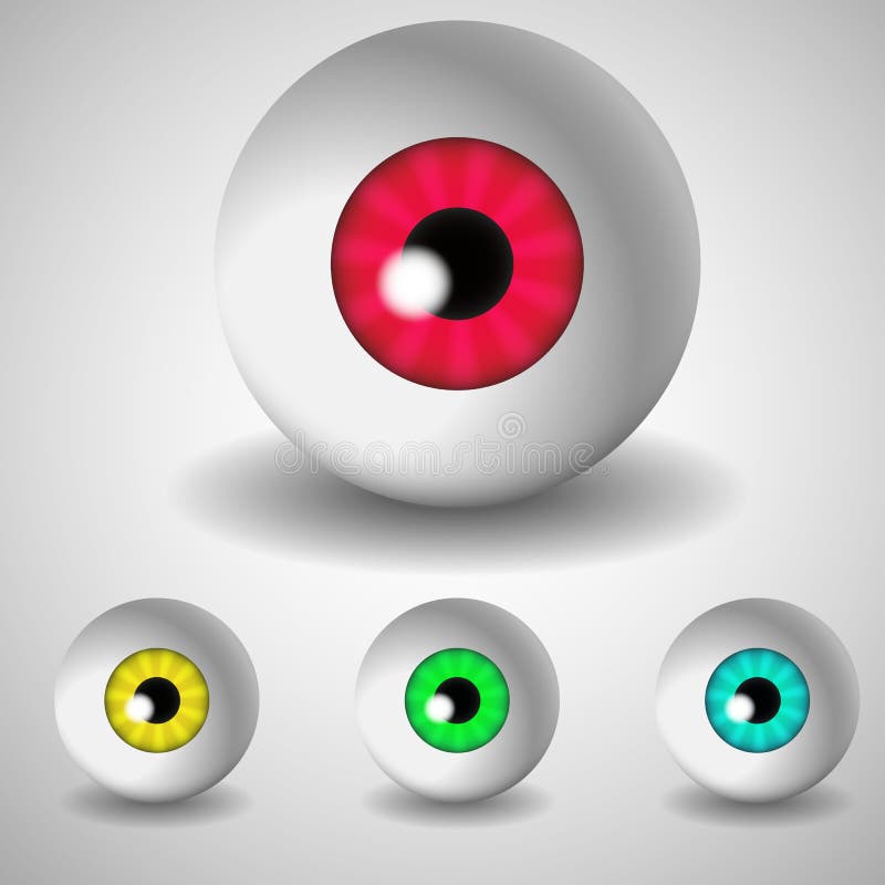 Set of colorful eye balls. stock vector. Illustration of ball 196598093
