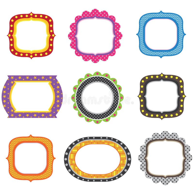 Set Of Colorful Frames, Stickers, Labels, Icons,, Stock Vector