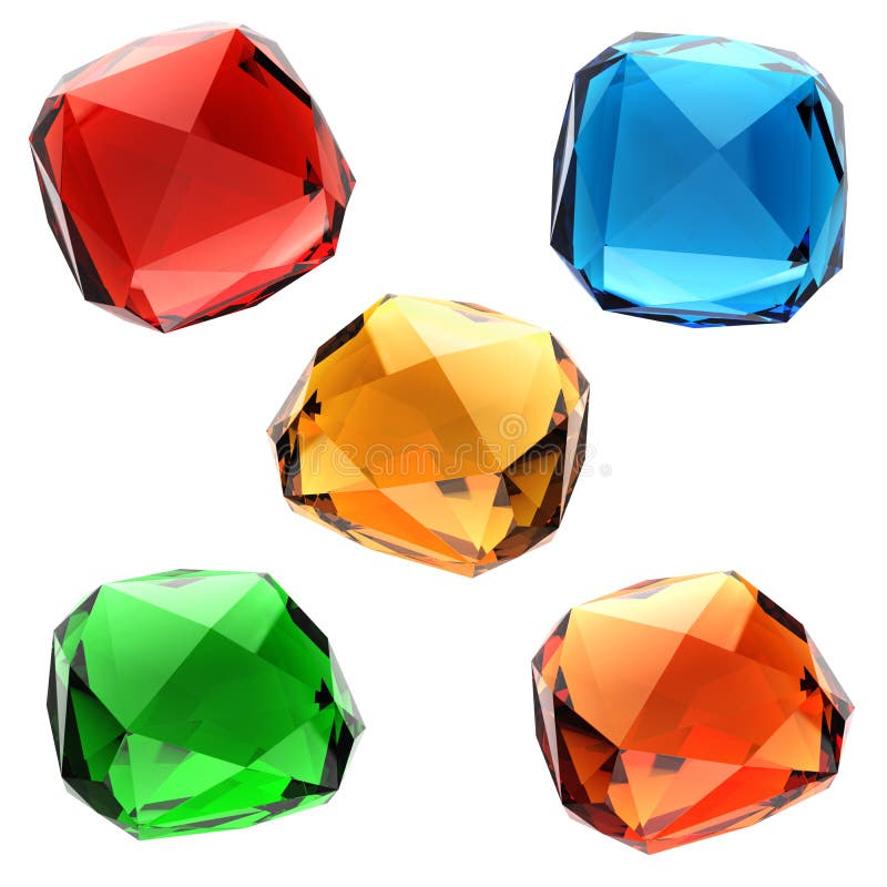 Set of colorful gems