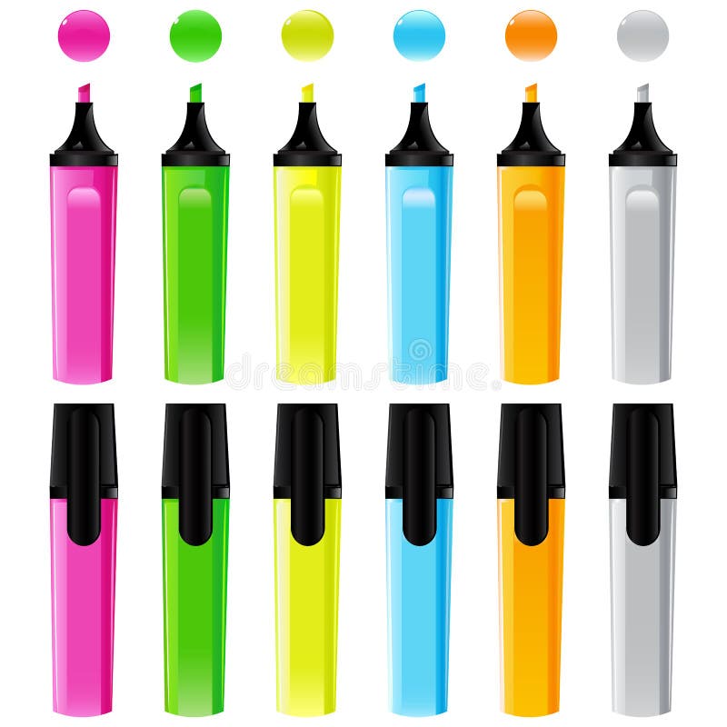 Set of colorful markers stock illustration. Illustration of arrow