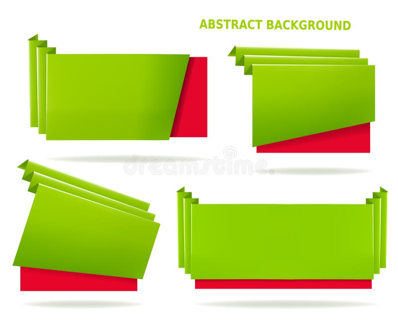 Set of Colorful Origami Paper Banners. Vector Stock Vector