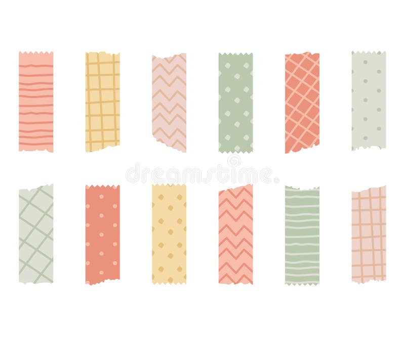 Scrapbook Tape. Color Patterned Borders, Decoration Adhesive Tapes