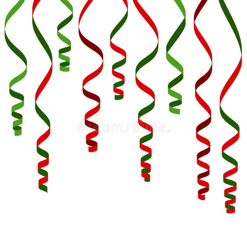 Green Curly Ribbon Serpentine Confetti Green Streamers Set On Transparent  Background Colorful Design Decoration Party Holiday Event Carnival  Christmas New Year Greeting Vector Illustration Stock Illustration -  Download Image Now - iStock