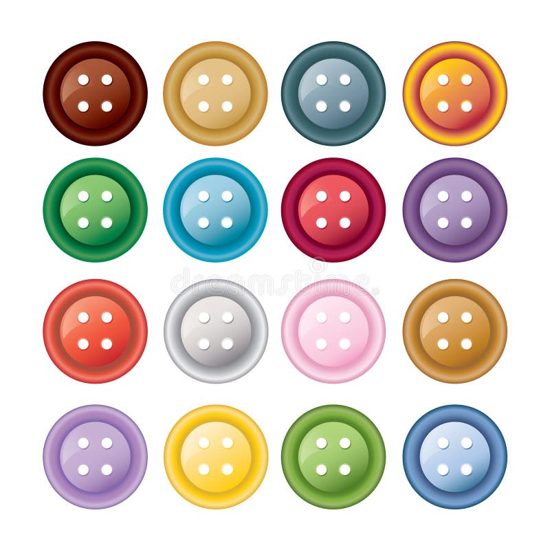 Set Of Colorful Sewing Buttons Stock Vector Illustration of isolated