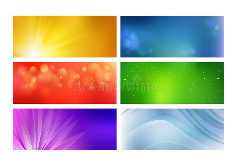 Set of colorful shiny web banners.