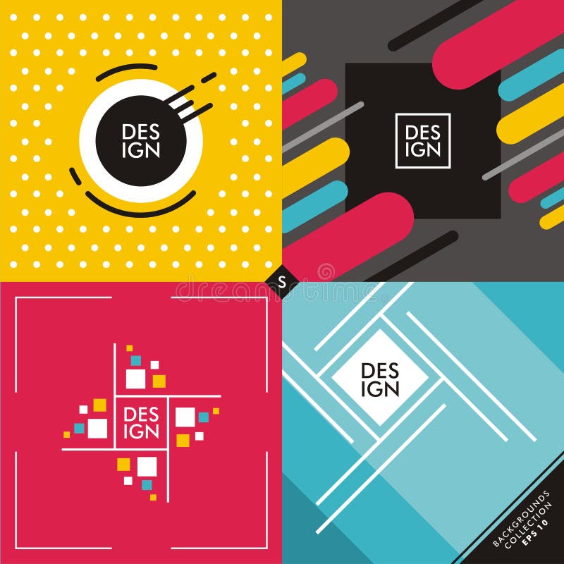 Set of colorful vivid backgrounds and patterns royalty free illustration