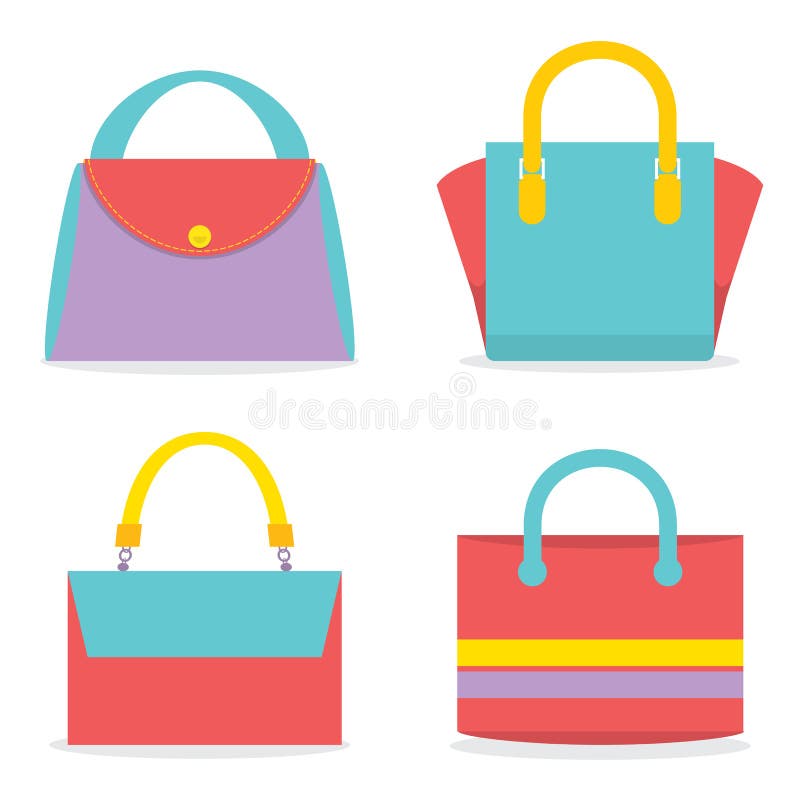 Women bags types stock vector. Illustration of clutch 66078234