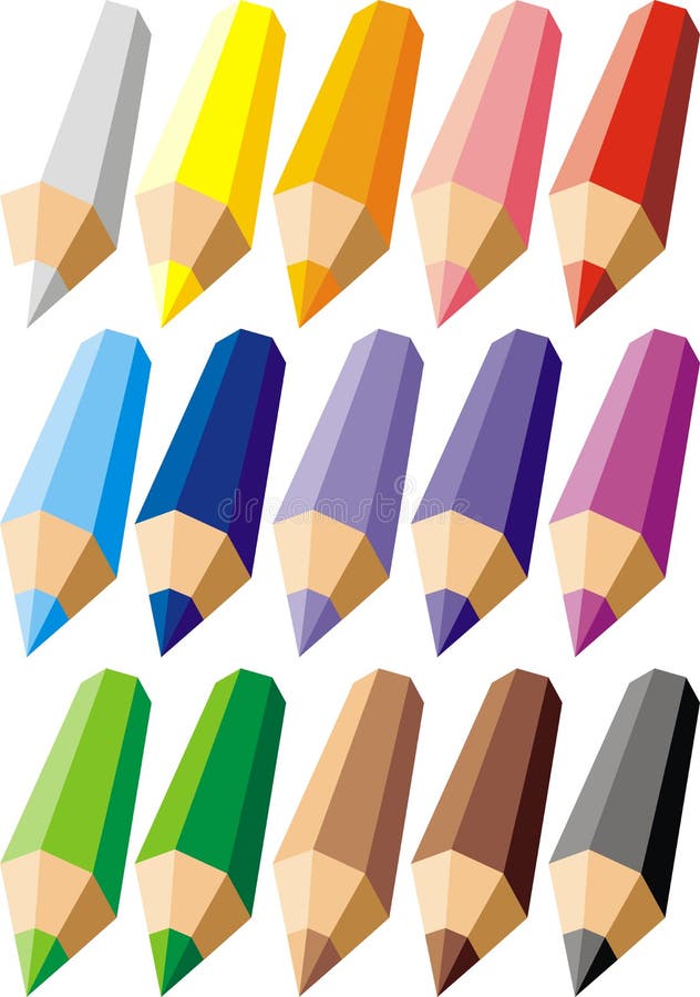 Pencil Colors Vector stock vector. Illustration of draw - 42846973