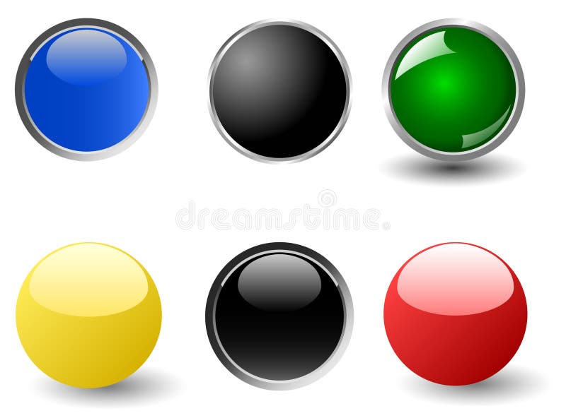Set of colourful glossy balls vector illustration