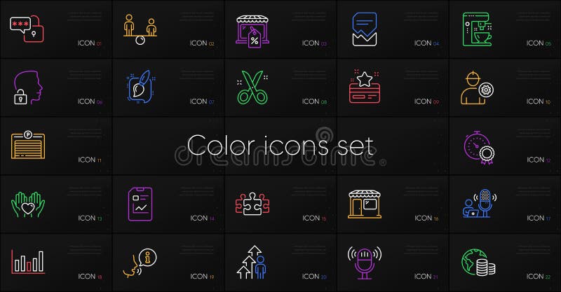 Set of Column chart, Corrupted file and Equity line icons. For design. Vector vector illustration