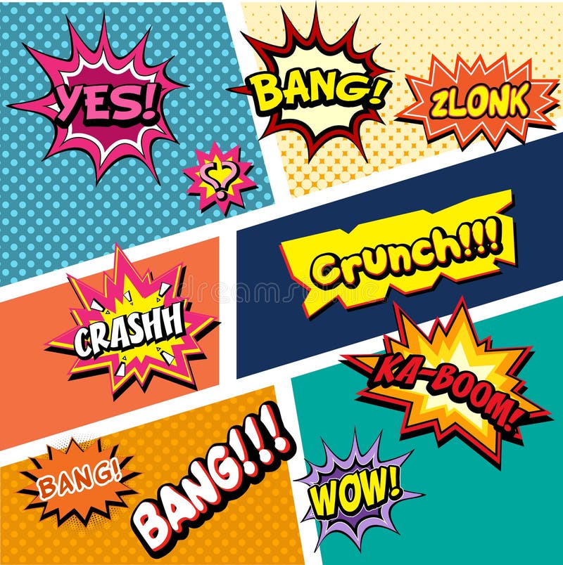 Comic Sound Effects Collection Stock Vector Illustration of sound