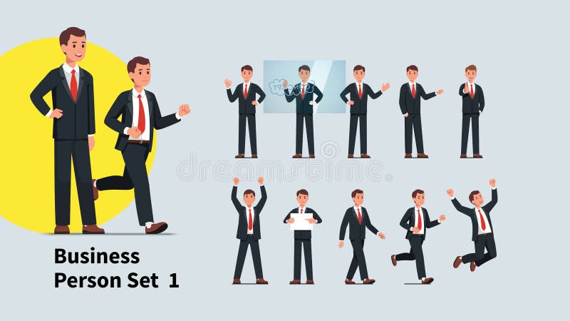 Set of Company Representative or Speaker Poses Stock Vector ...