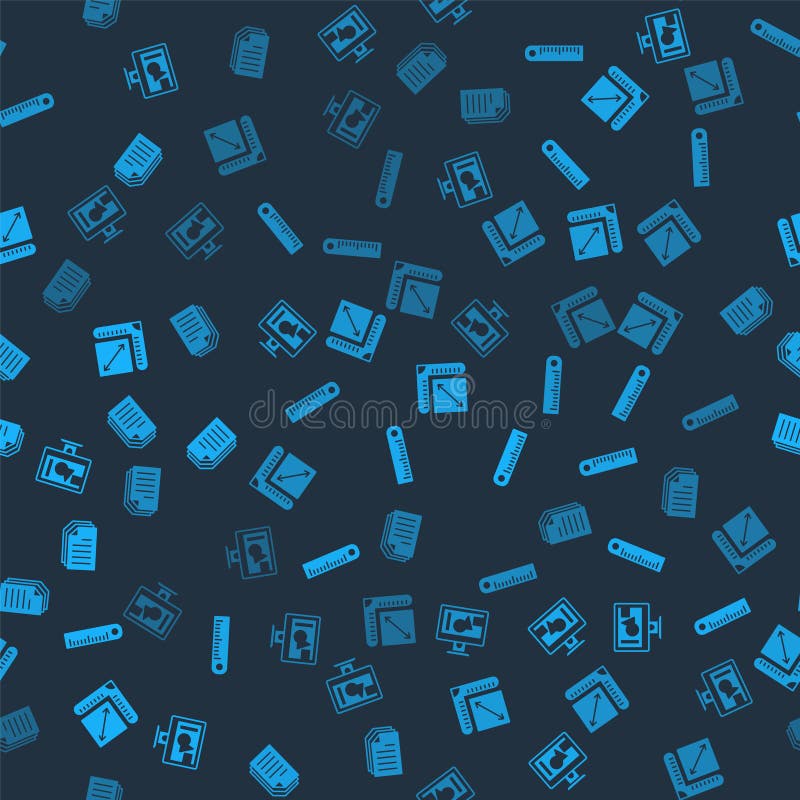 Set Computer Monitor Screen, Ruler, Paper Size and File Document on