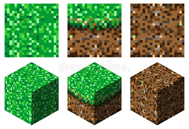 textures and cubes in minecraft stylegreen-brown grass and earth